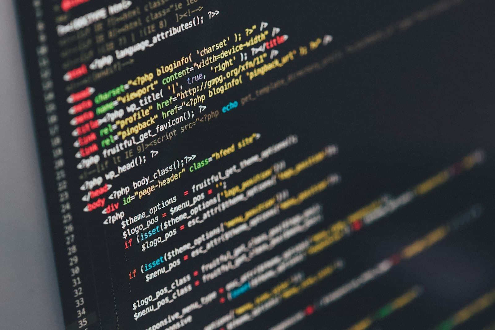 Lines of code on a developer's screen